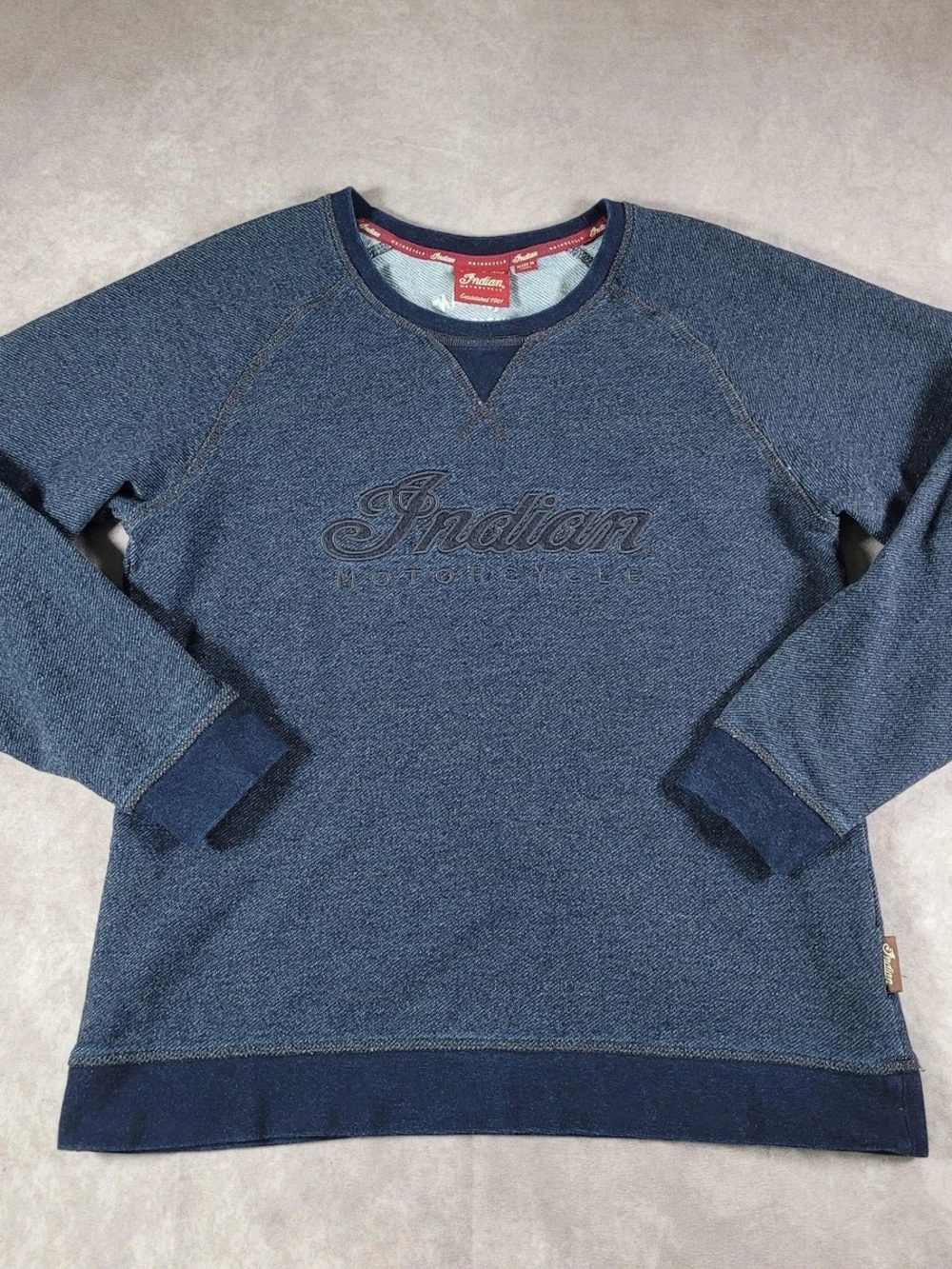 Men’s Navy 'Indian' Embroidered Crew Sweatshirt. Item # 11511